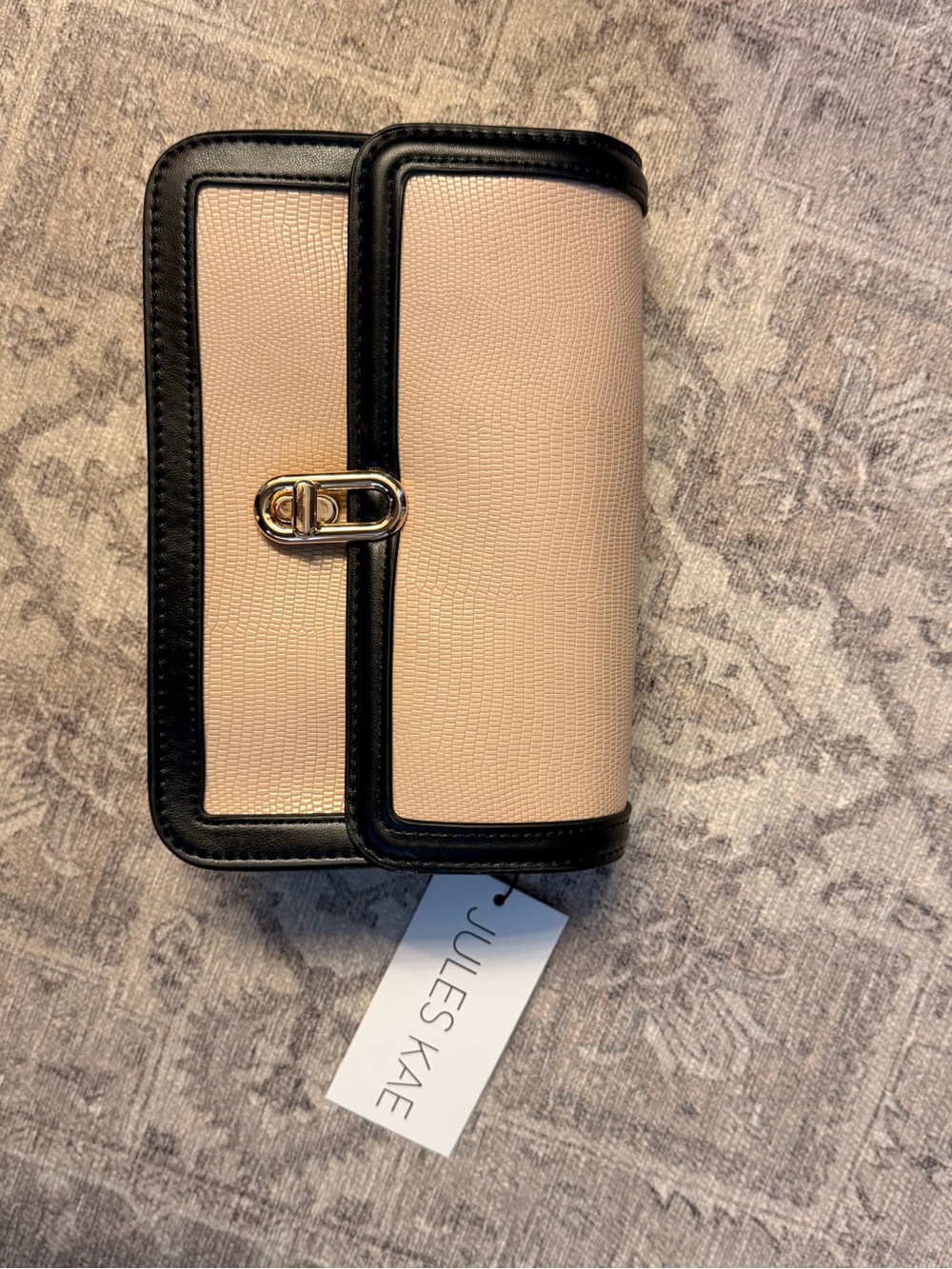 Beige and Black Crossbody Bag
